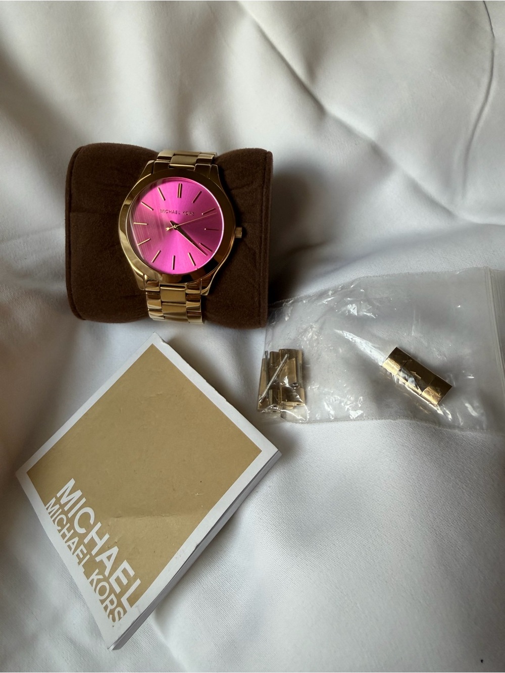 Michael Kors Gold  Watch with Pink Sunray Dial